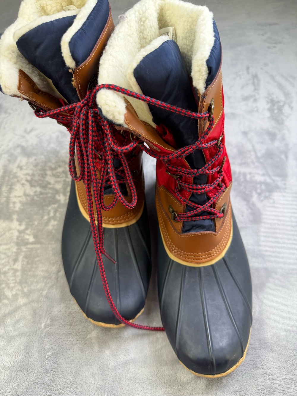 Lands' End Kids Red, Navy & Women’s Brown Waterproof Winter Boots 10